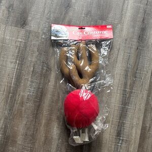 NWT - Festive Car Costume with Brown Antlers and Red Nose